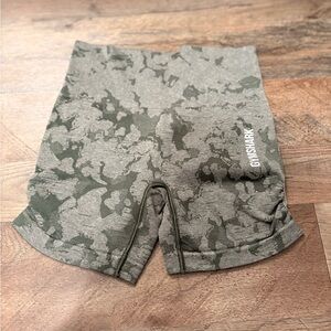 Gymshark Olive and Charcoal Patterned Shorts